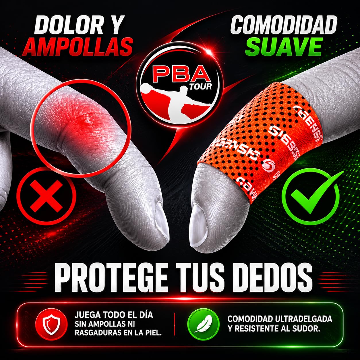 Genérico U-Turn Sport * - Hyper Rev™ - Nastro di presa per le dita, accessori Bowling, Bowling, palle, protezione