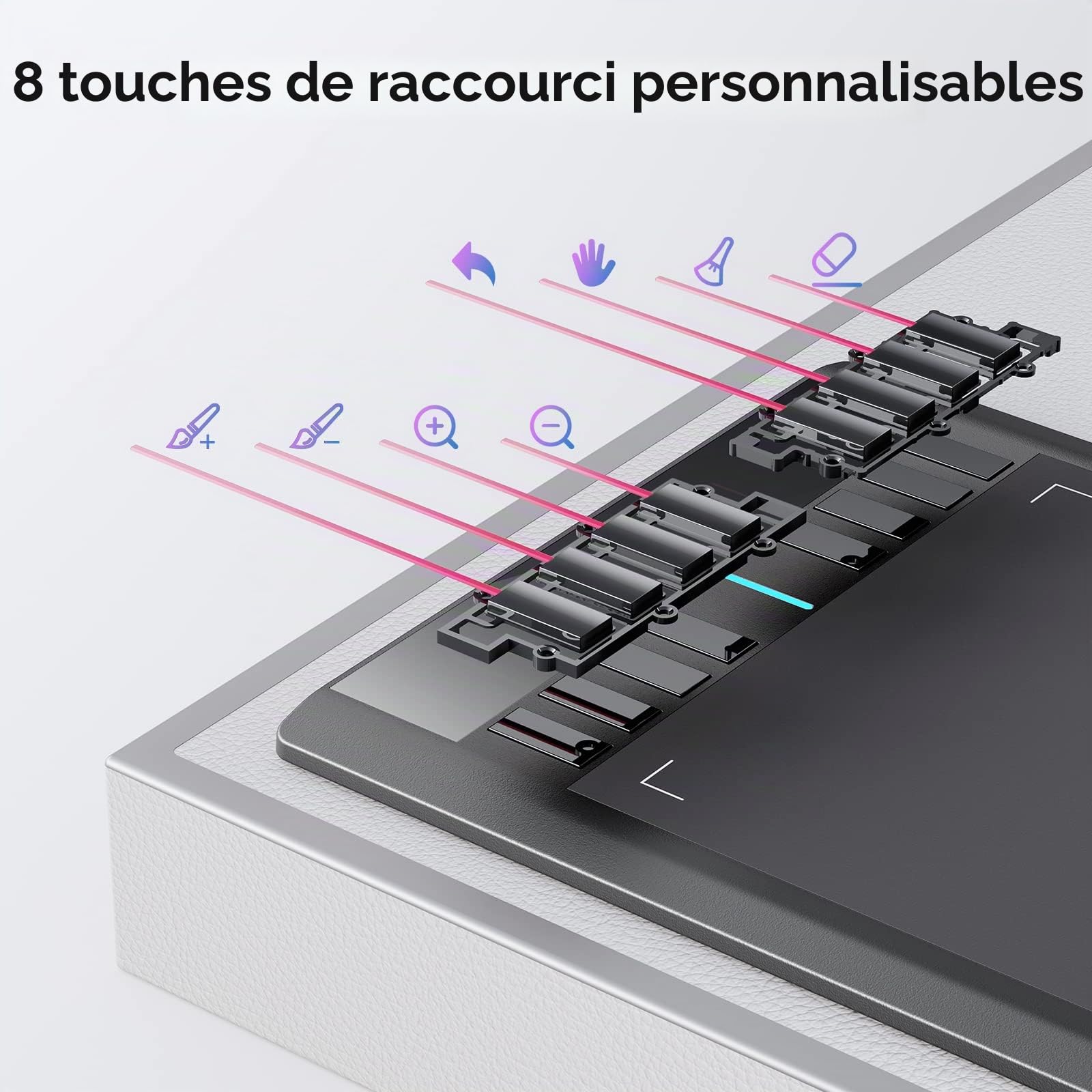 UGEE M708 Tablette Graphique 10x6 Pouces 8192 Niveaux Stylet