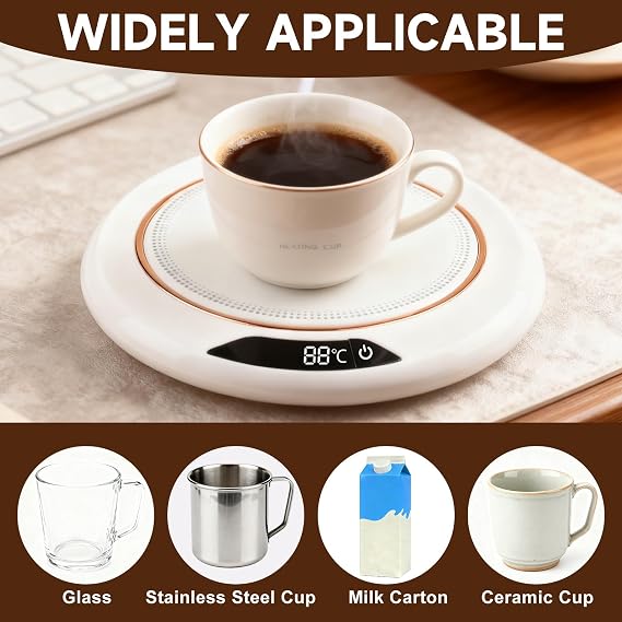 Smart Coffee Mug Warmer with 3 Temperature Settings (55–75°C)