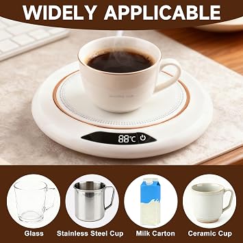 Smart Coffee Mug Warmer with 3 Temperature Settings (55–75°C)