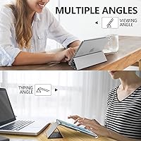 Vista 6 de MoKo - Funda compatible con iPad mini 5 2019/Mini 4 2015 (5ta/4ta generación de 7.9 pulgadas), fina, ligera, con soporte, con protector traslúcido