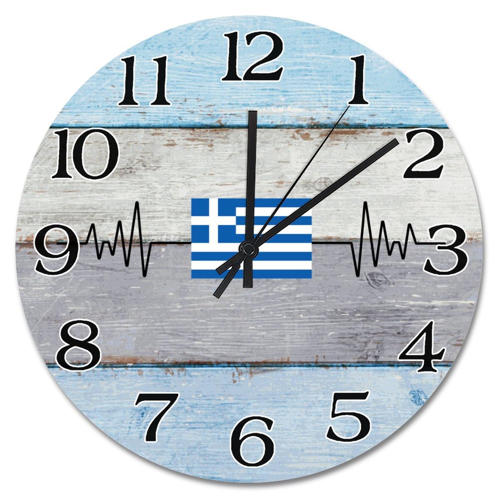Horloge murale Grèce 38,1 cm lisible et facile à suspendre sans fil