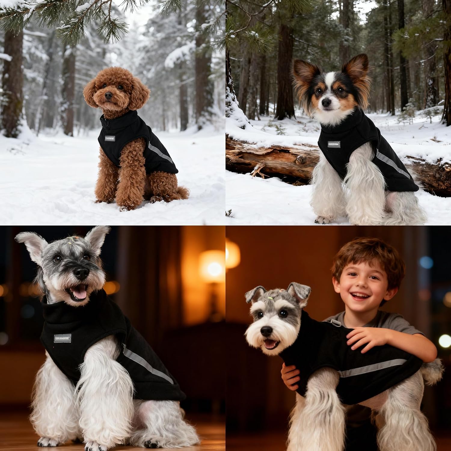 EXPAWLORER Dog Fleece Vest Jacket Sweater for Small Medium Large Dogs, Cold Weather Winter Coat Hoodie with Leash D-Ring and Zipper, Reflective Warm Sleeveless Puppy Clothes for S M L Boys Girls Cats - Image 9