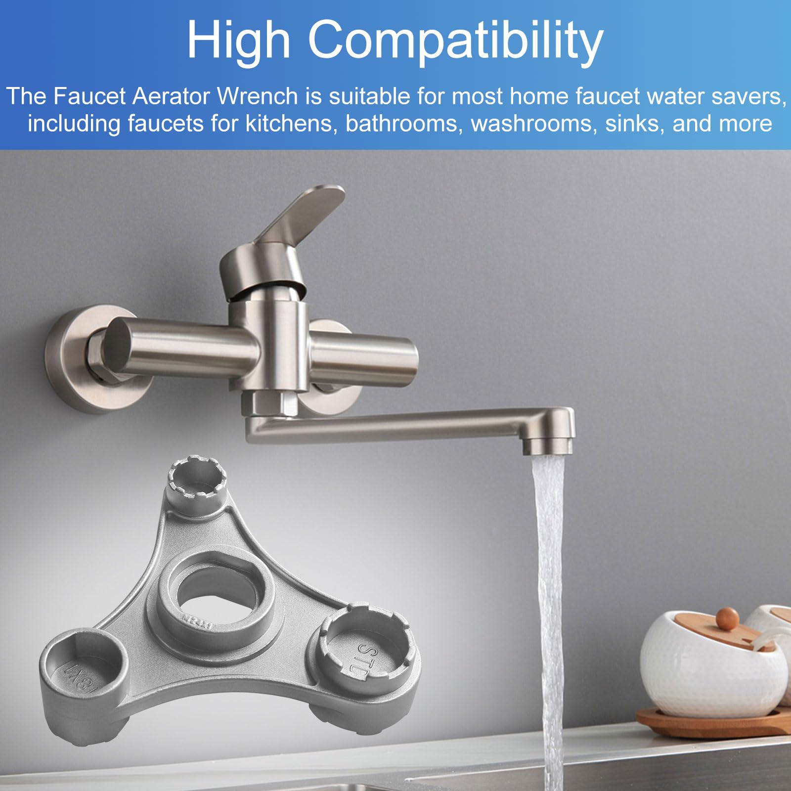 10-in-1 Etal Faucet Aerator Reoval Tool Kit - Heavy-Duty Key For 16.5/18.5/21.5/22/24/28