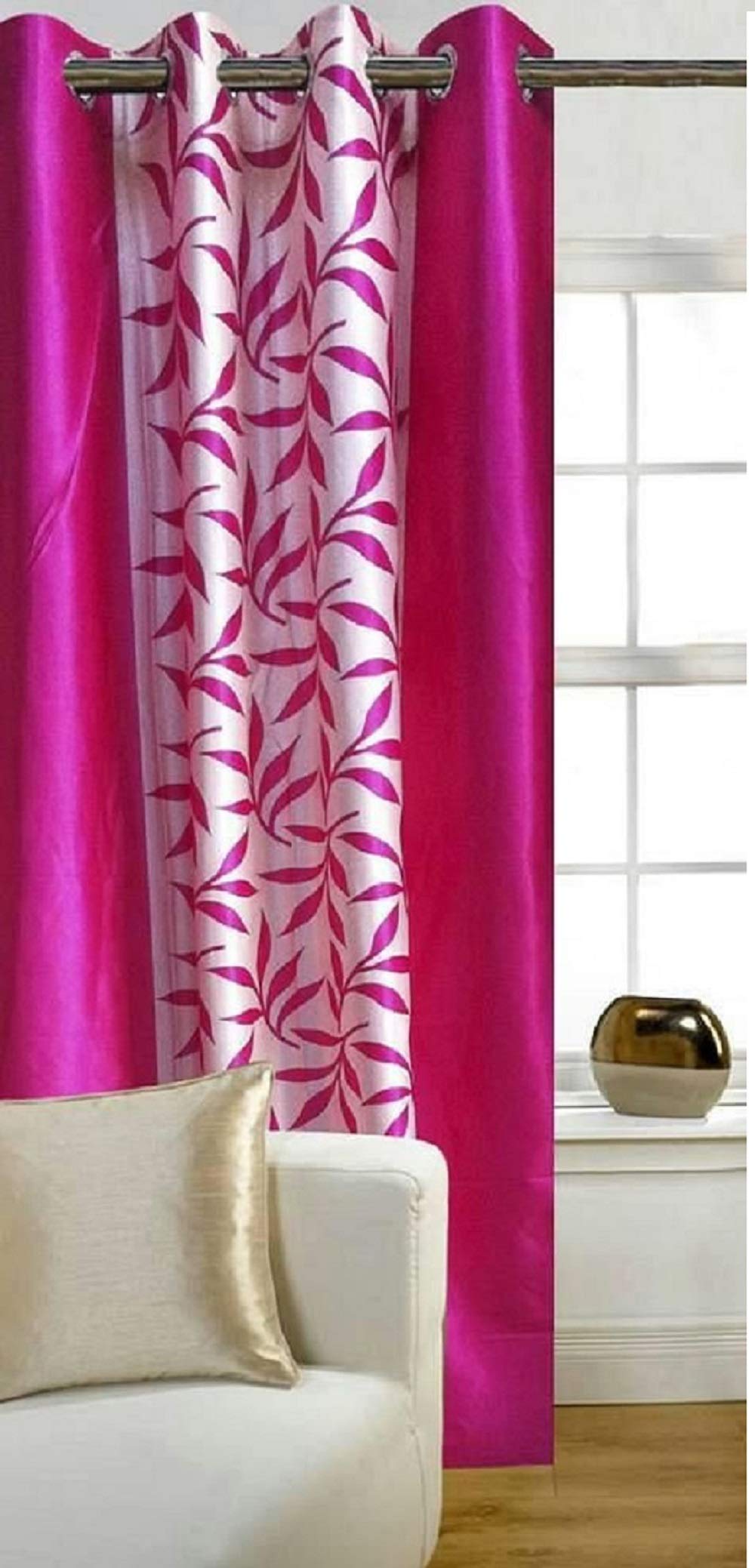 FARRELL Decor 1 Piece Fancy Polyester Floral Eyelet Window Curtain (Pink, 4 x 5 Feet) (B0BJ2SBDHB) Amazon Price History, Amazon Price Tracker