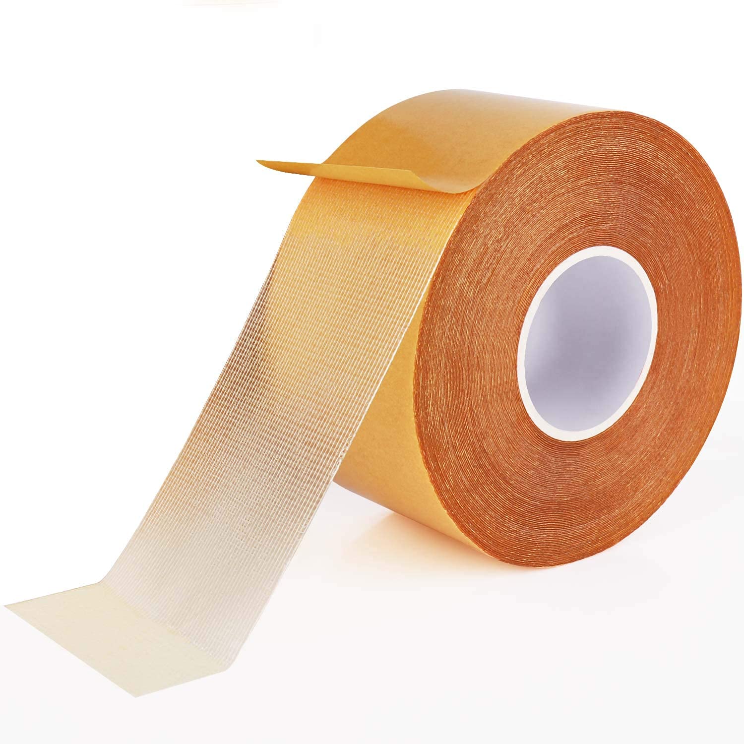 Double Sided Tape Heavy Duty, 1.18" x 66FT, Universal High Tack Strong Wall Adhesive with Fiberglass Mesh, Super Sticky Resistente Clear Tape, Easy Use Mounting Tape Office Decor