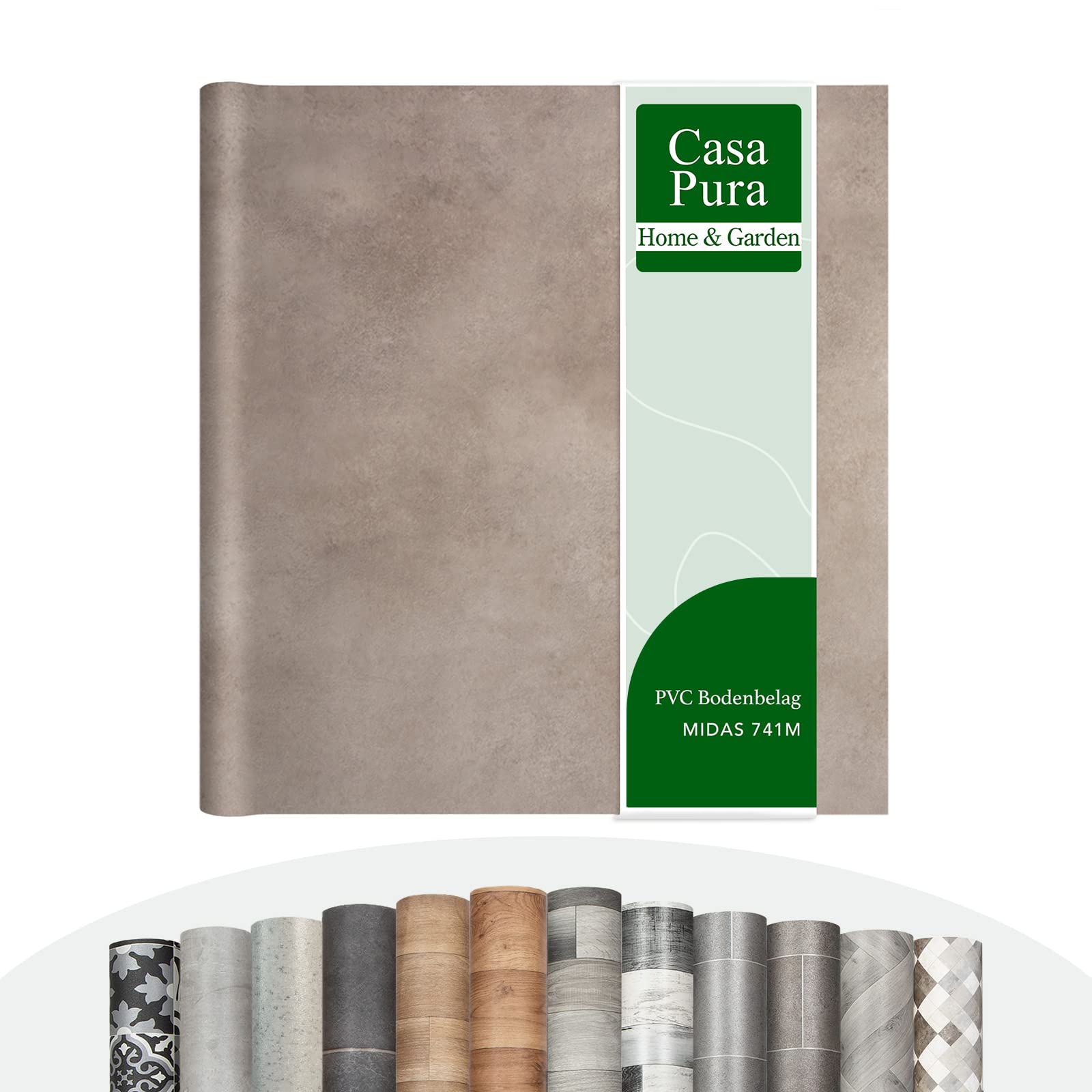Cushion Vinyl Flooring Rolls by The Metre, Wood Effect, Tile Effect, Stone Effect PVC Flooring, Foam Cushion Lino Floor Covering for Kitchen, Bathroom, Living Room (Midas 741m, 200 x 550 cm) โ image 1