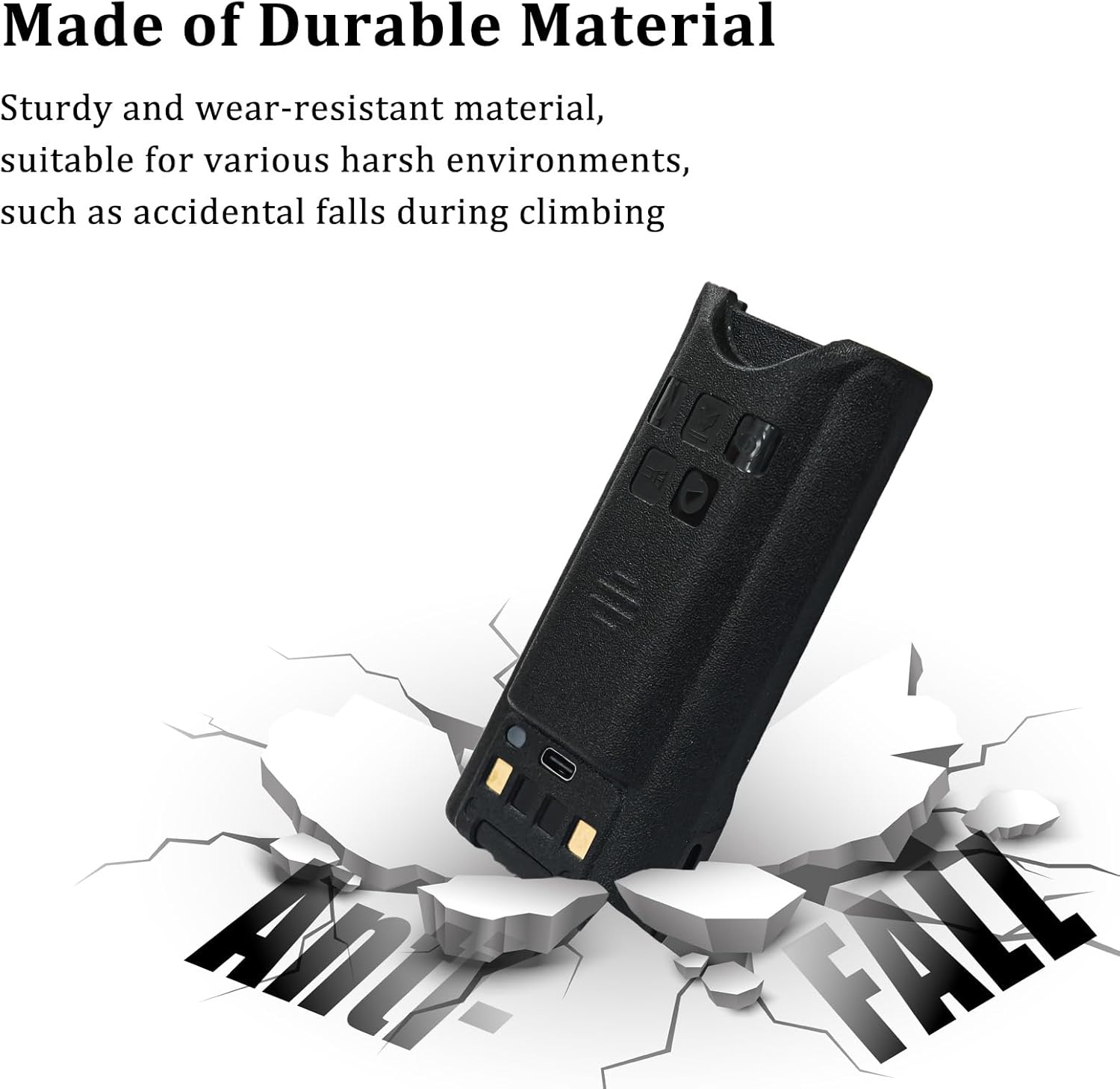 BAOFENG 4 Packs UV-9R Plus Battery USB-C Charging 4800mAh Larger Capacity Thicker BL-9 Li-ion Battery for T57 Accessories UV-9R Pro Portable Radio Accessories