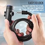 Key Bike Lock, Diyife 4ft Security Bike Cable Lock, 12mm Thick Steel Coiled Cable Lock, Weatherproof Heavy Duty Bicycle Lock Key with Mounting Bracket for Bike Motorcycle Scooter Skateboard