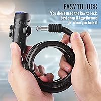 Vista 3 de Candado de bicicleta, [4 pies/3.9 ft] Diyife - Candados de cable para bicicleta con 2 llaves, resistente a la intemperie, cable de seguridad