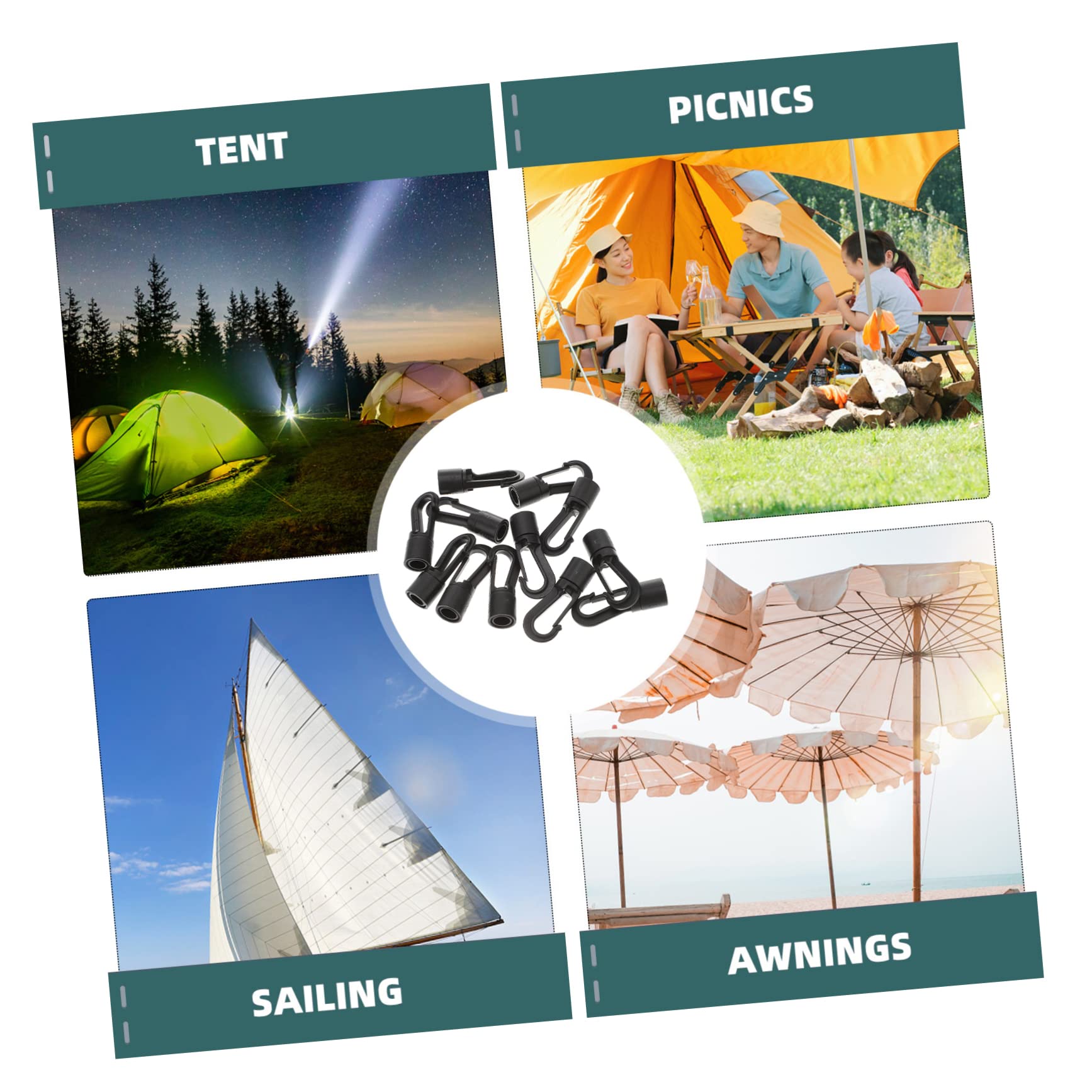 GALPADA 25Pcs Bungee Cord Hooks Durable Bungee Terminal Ends Lightweight Elastic Cord Hooks for Kayak Canoe and Outdoor Use Strong and Wear Resistant Design