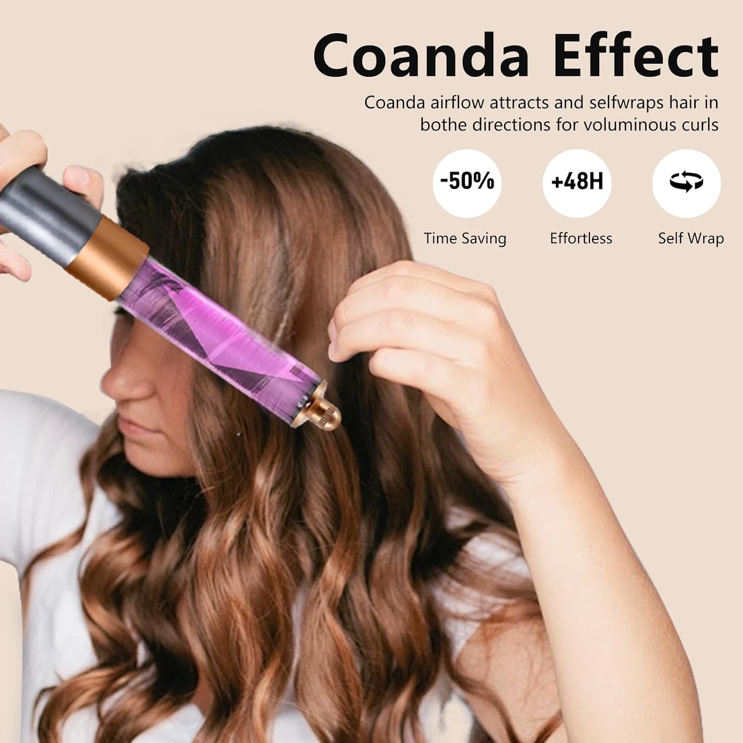 1.6inch Hair Styler Long Hair Barrels Adapters Accessaries For Dyson Airwrap Supersonic HS05 HS01 Hair Dryer Attachment Automatic Curling Barrels Multi-Styler
