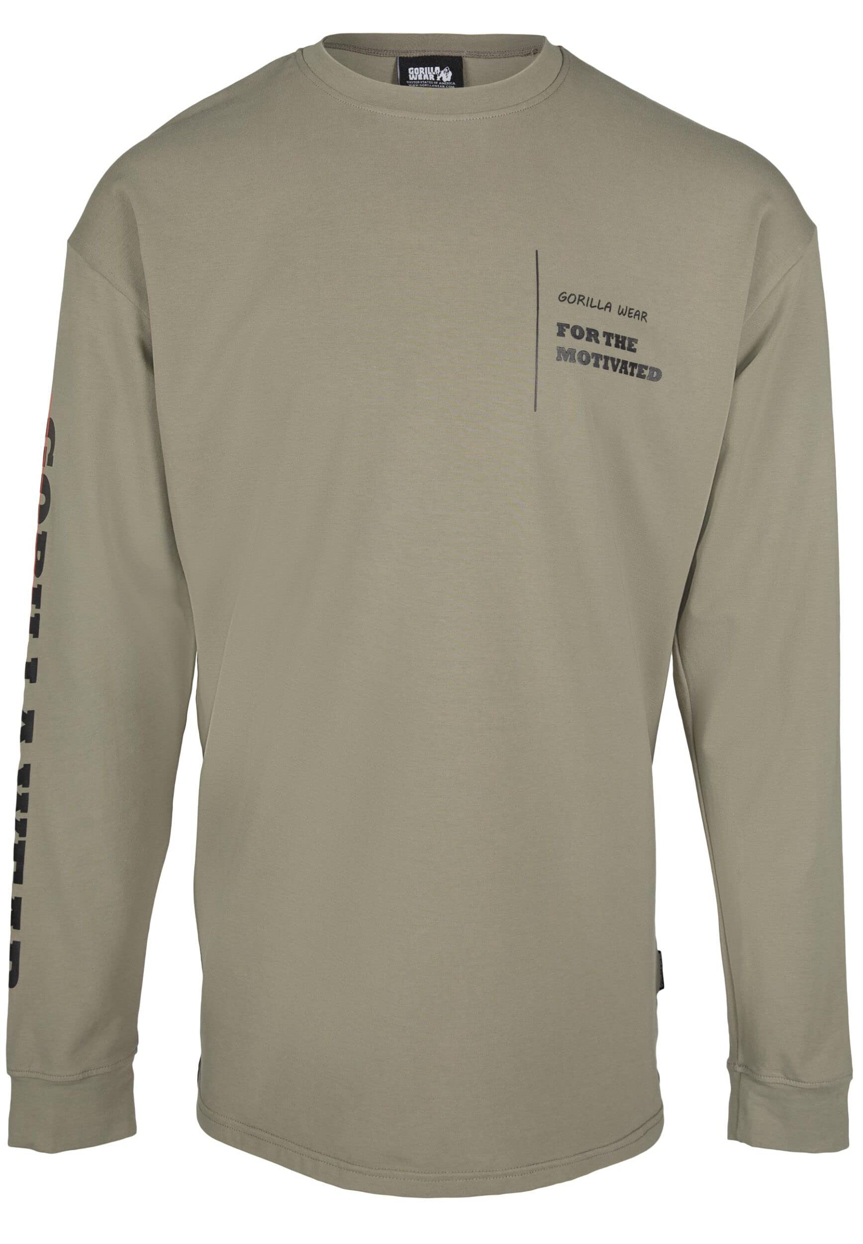 Gorilla Wear Men's Army Green Boise Oversized Long Sleeve - Dark Green - Xxl
