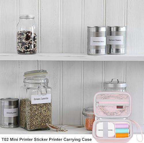 Vista 28 de Elonbo Estuche de transporte para mini impresora T02, compatible con Memoking/Omezizy/Memoqueen/Phomemo/Ponek T02, bolsa portátil para etiquetadora