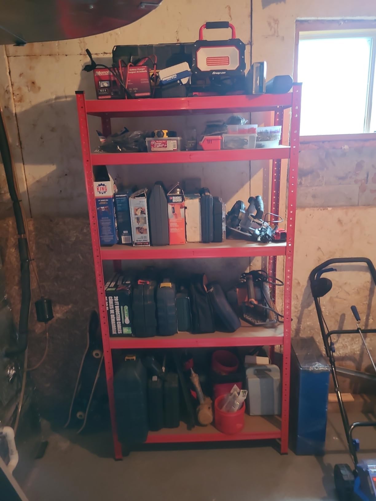 EAZILIFE 5 Tier Boltless Corner Shelving Unit For Storage In Garages, Shops, Sheds, Greenhouse