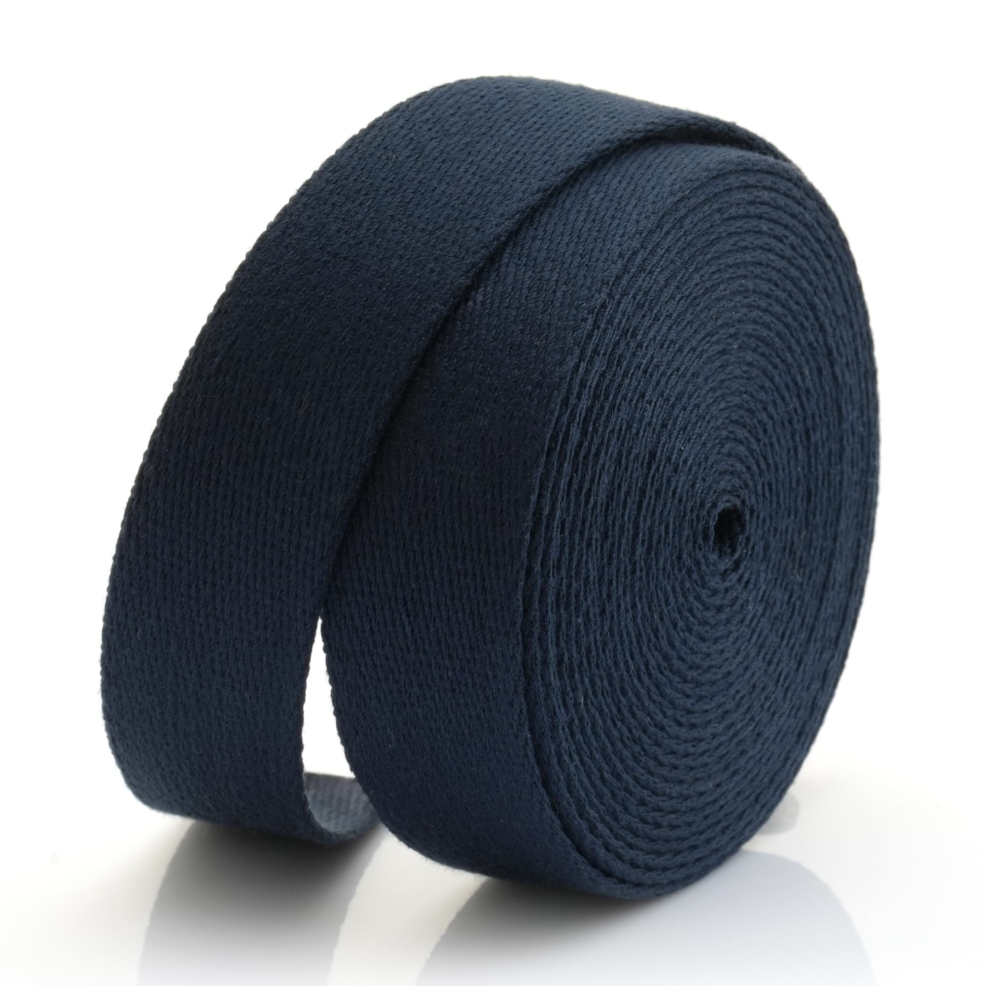 CRAFTMEMORE Heavy Cotton Webbing - Straps for Arts and Crafts, Luxury Bag Strap High Density Webbing (1 Inch x 5 Yards, Navy)