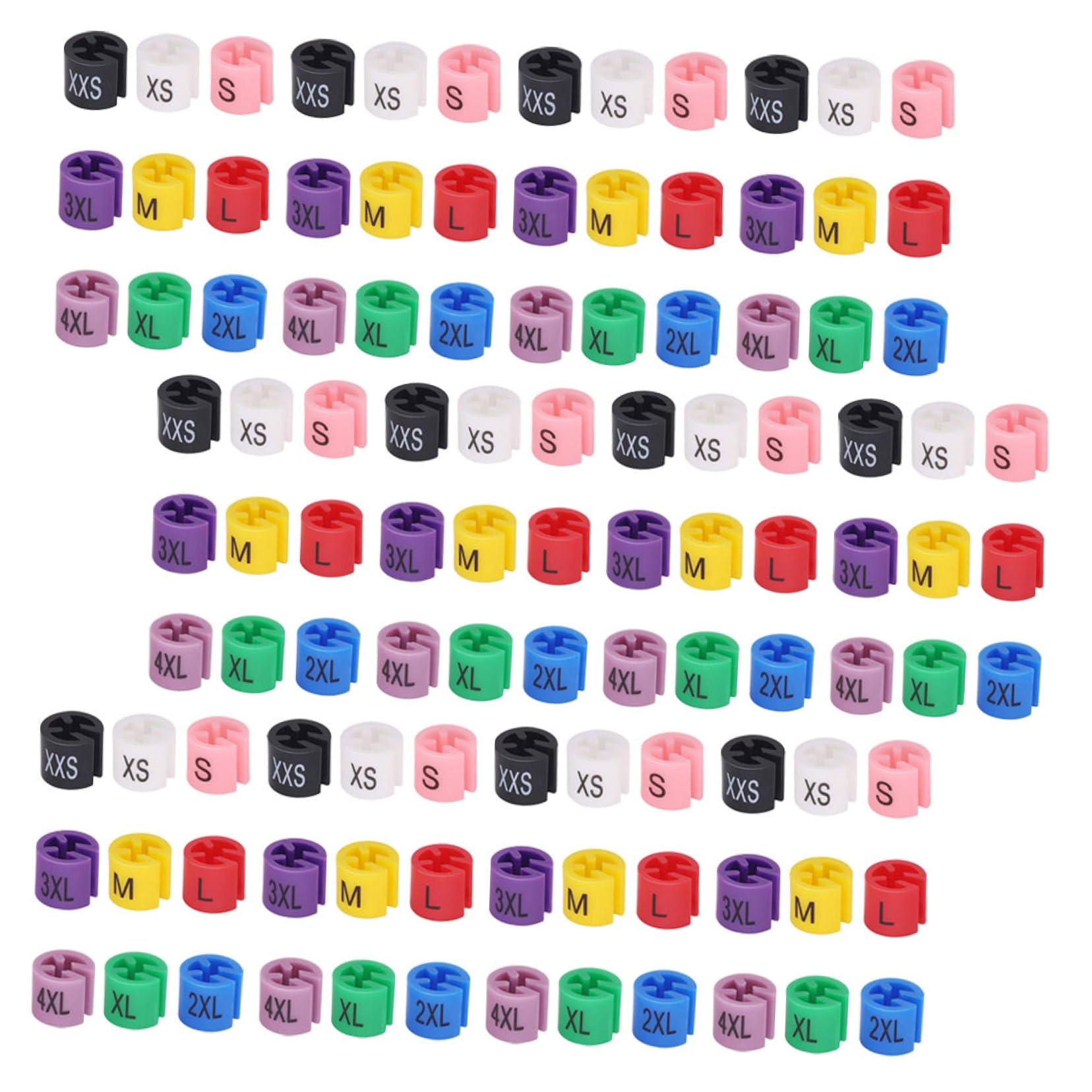 Marqueurs de taille de cintres lot de 450 étiquettes colorées en plastique pour dressing