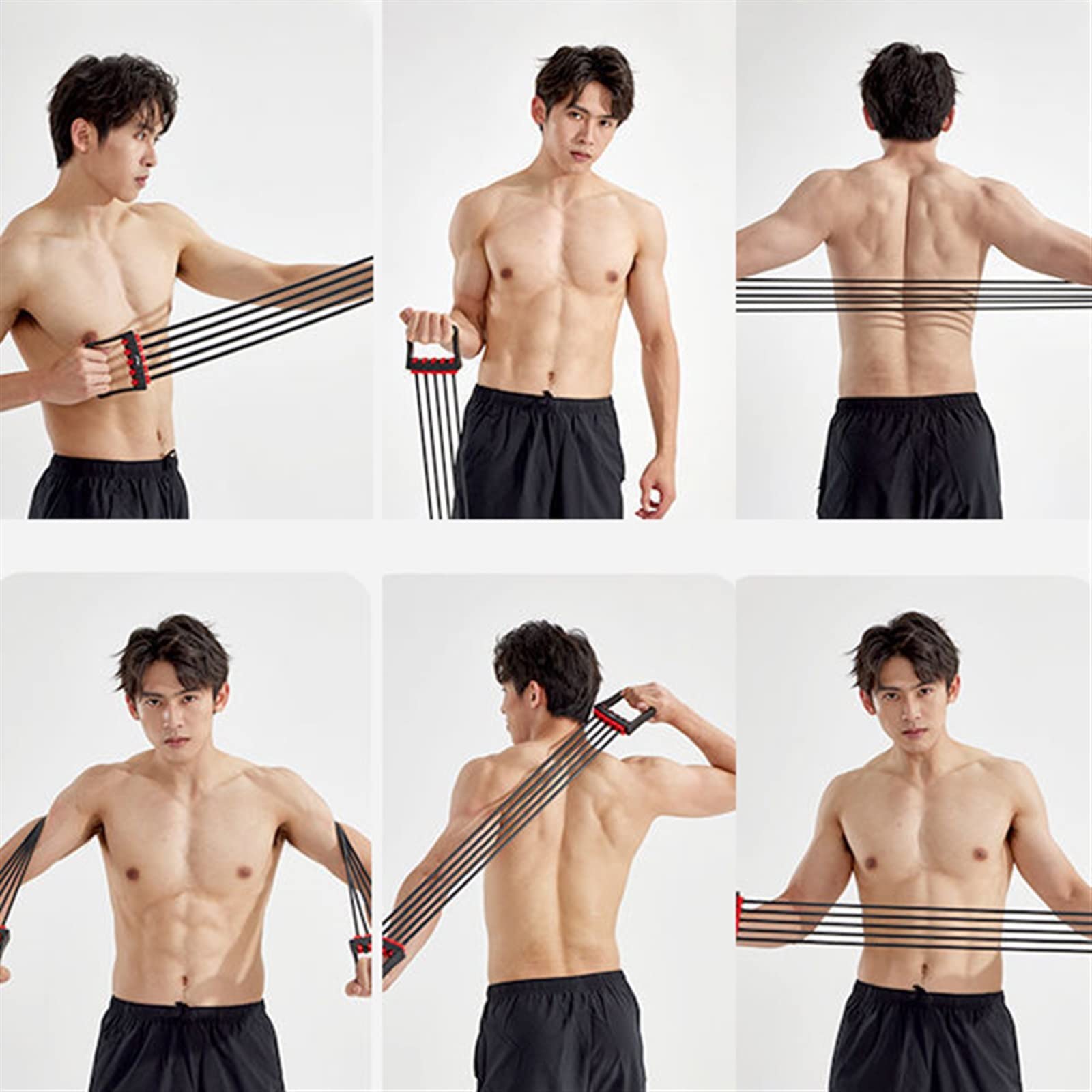 Brustzieher, universeller Brust-Expander für Männer und Frauen, Schulter-Stretching-Seil, Fitnessgeräte, Heim-Arm-Krafttraining, Federmuskel (Farbe: Rot)