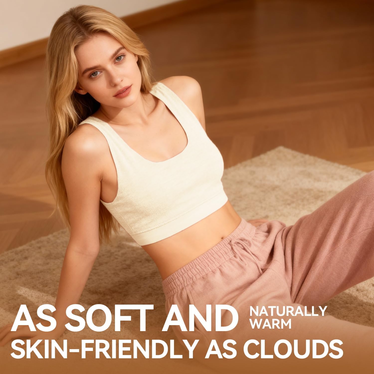 Women's 100% Merino Wool Sports Bra, Soft Seamless Yoga Bra for Workout, Hiking, and Daily Wear. - Image 5