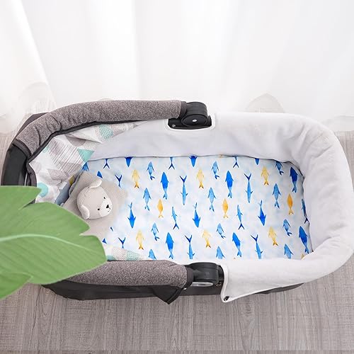 Miniatura 10 de david's kids Paquete de 3 sábanas de moisés, ultra suaves, transpirables, cómodas, juego de sábanas de bebé para niños y niñas, ajuste universal