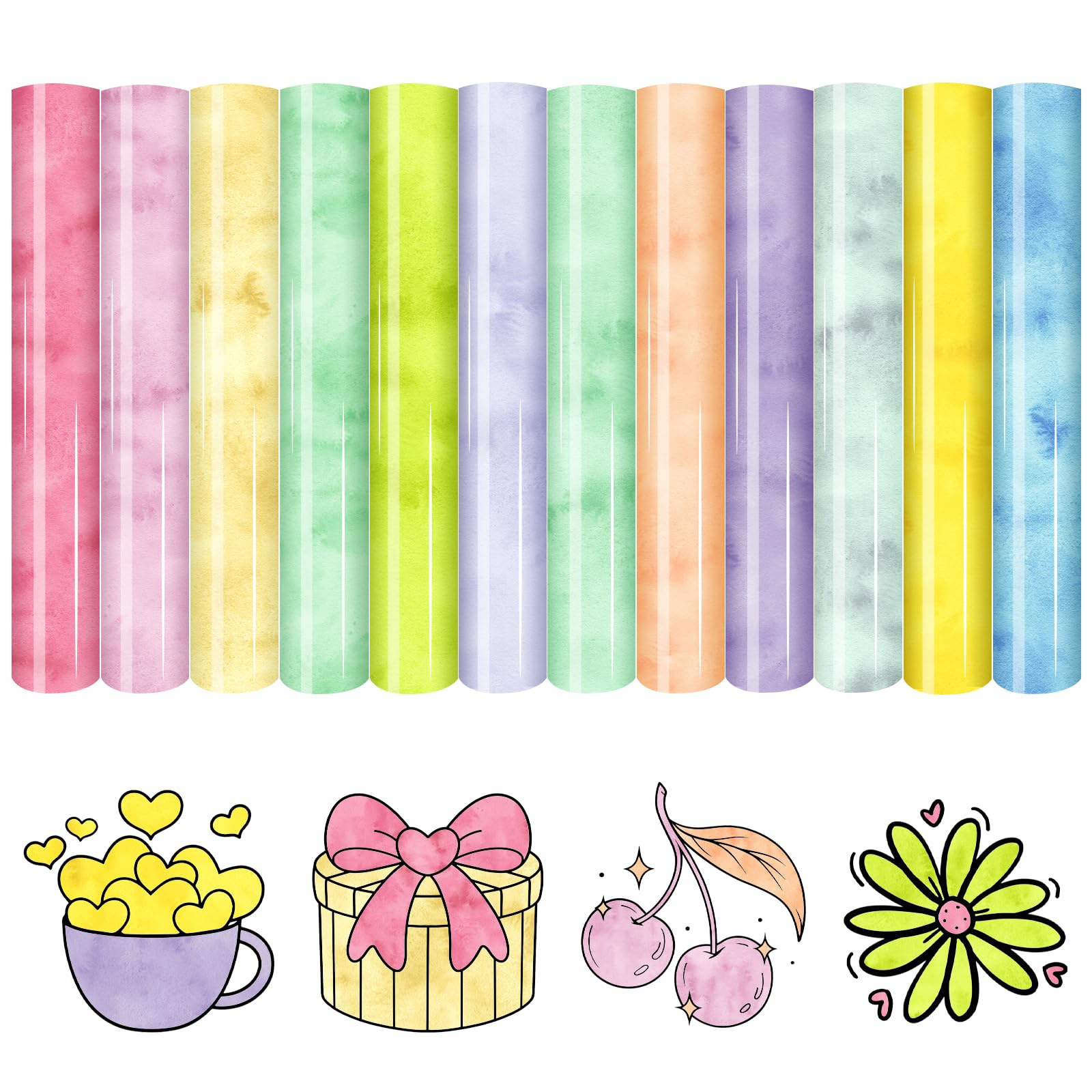HTVSTD Boho Texture HTV Heat Transfer Vinyl 12pcs10*12in Iron on Vinyl