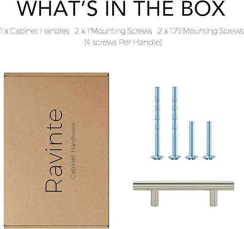 Miniatura 14 de Ravinte - 30 manijas de acero inoxidable para armario de cocina, 5 pulgadas de largo, agujero de 3 pulgadas, rosado