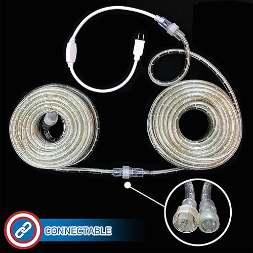 Miniatura 6 de Russell Decor Cuerda de luces LED de 50 pies  540 para fiesta patriótica del 4 de julio, Día de los Caídos, árboles al aire libre, patio, terraza,