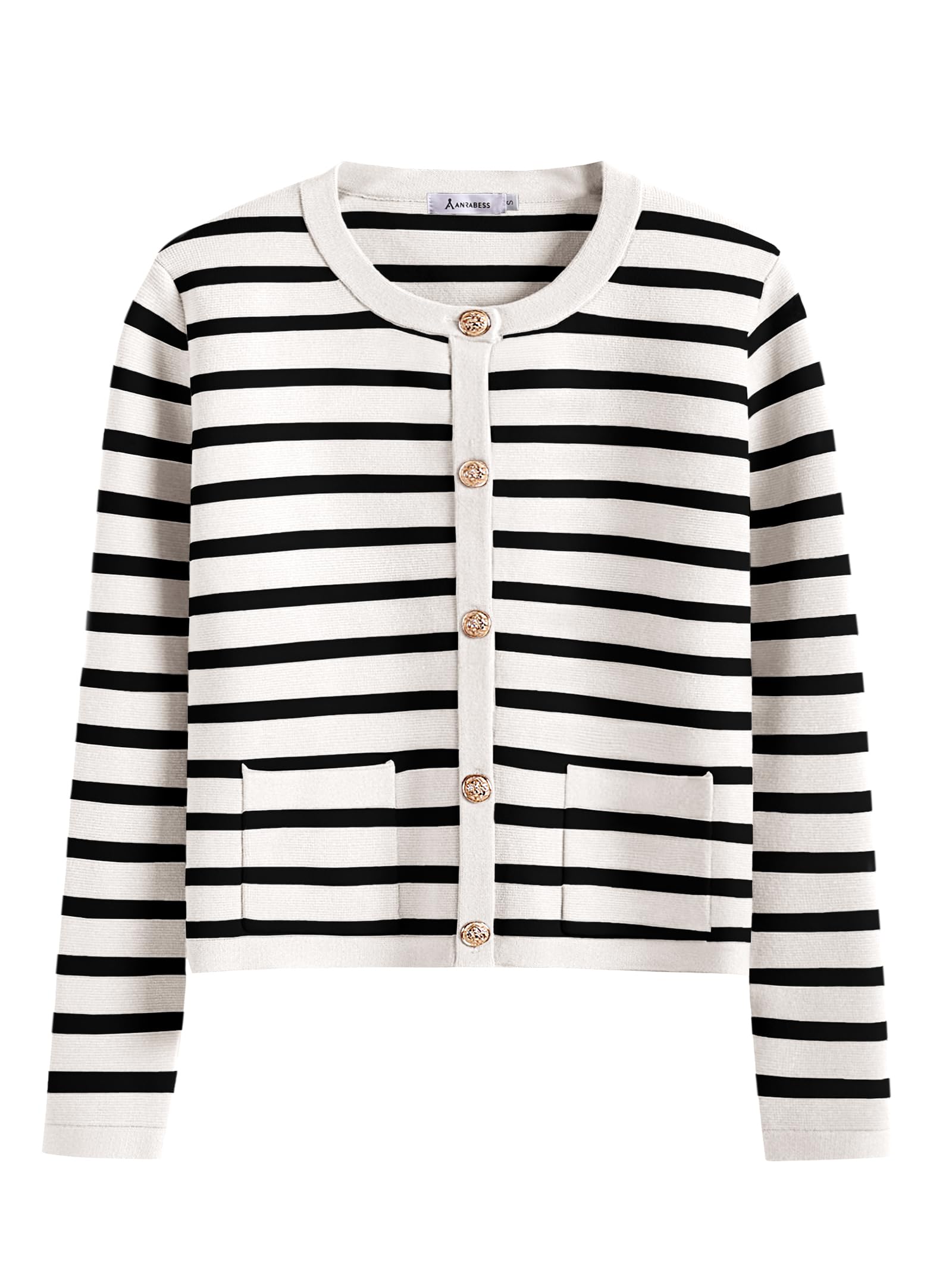 Women Striped Cardigan Sweaters Button Down Cropped Knit Lady Jackets Coat 2025 Fall Outfits Trendy Clothes