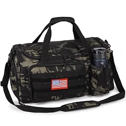 Tactical Gym Bag for Men, 60L Large Capacity Duffle Bags with Shoes Compartment, Sports Bag with wet compartment, Multi-functional Weekend Bags Suitable for Travel, Camping,hiking