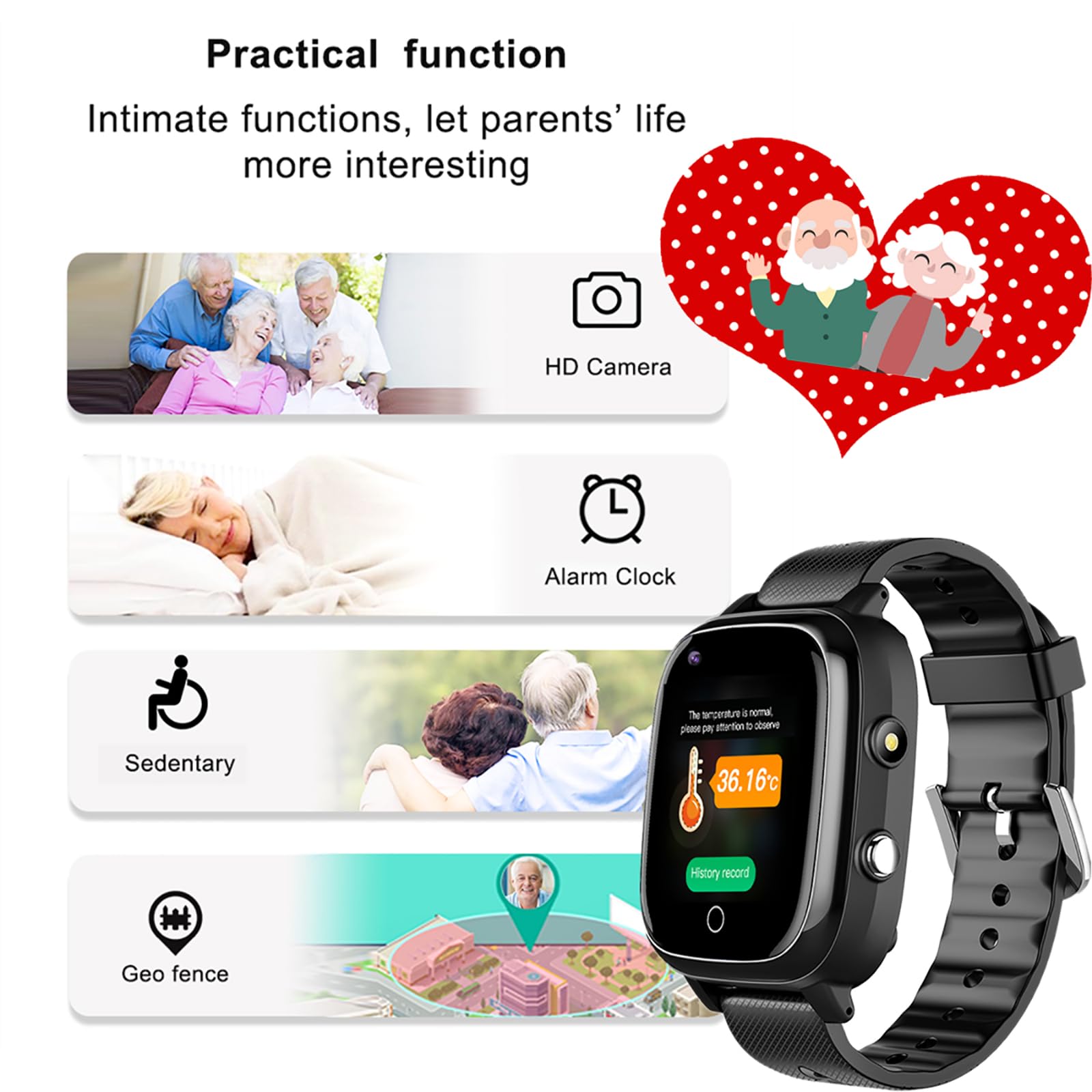 Lokalizator GPS Dla Osób Starszych, Inteligentny Zegarek Do Rozmów Wideo 4G, Monitorowanie Stanu Zdrowia, Alarm Upadku, Przycisk Szybkiej Pomocy, Pozycjonowanie W Czasie Rzeczywistym