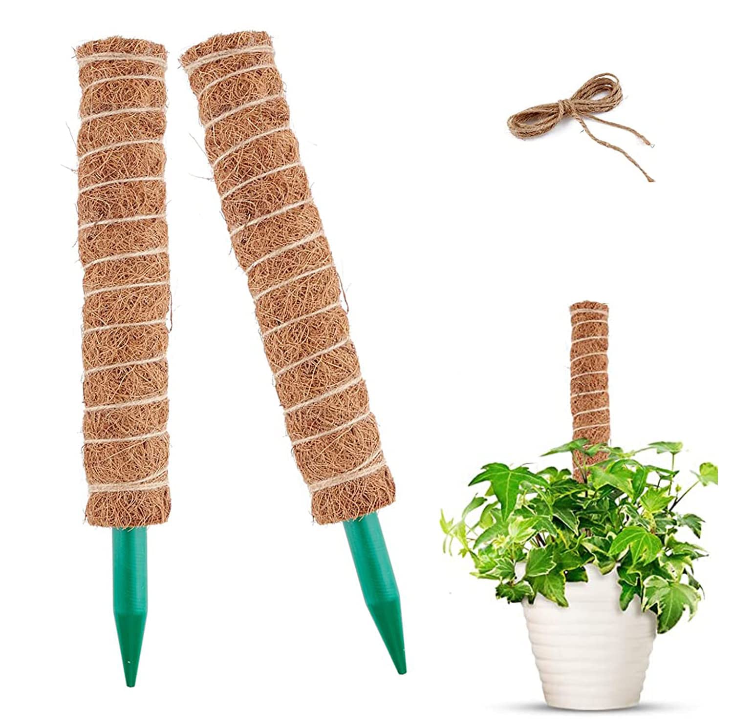 Nan Tezing Moss Pole for Plants Monstera - 26.4 Inch Coir Totem Plant Support - 2 x 15.7in