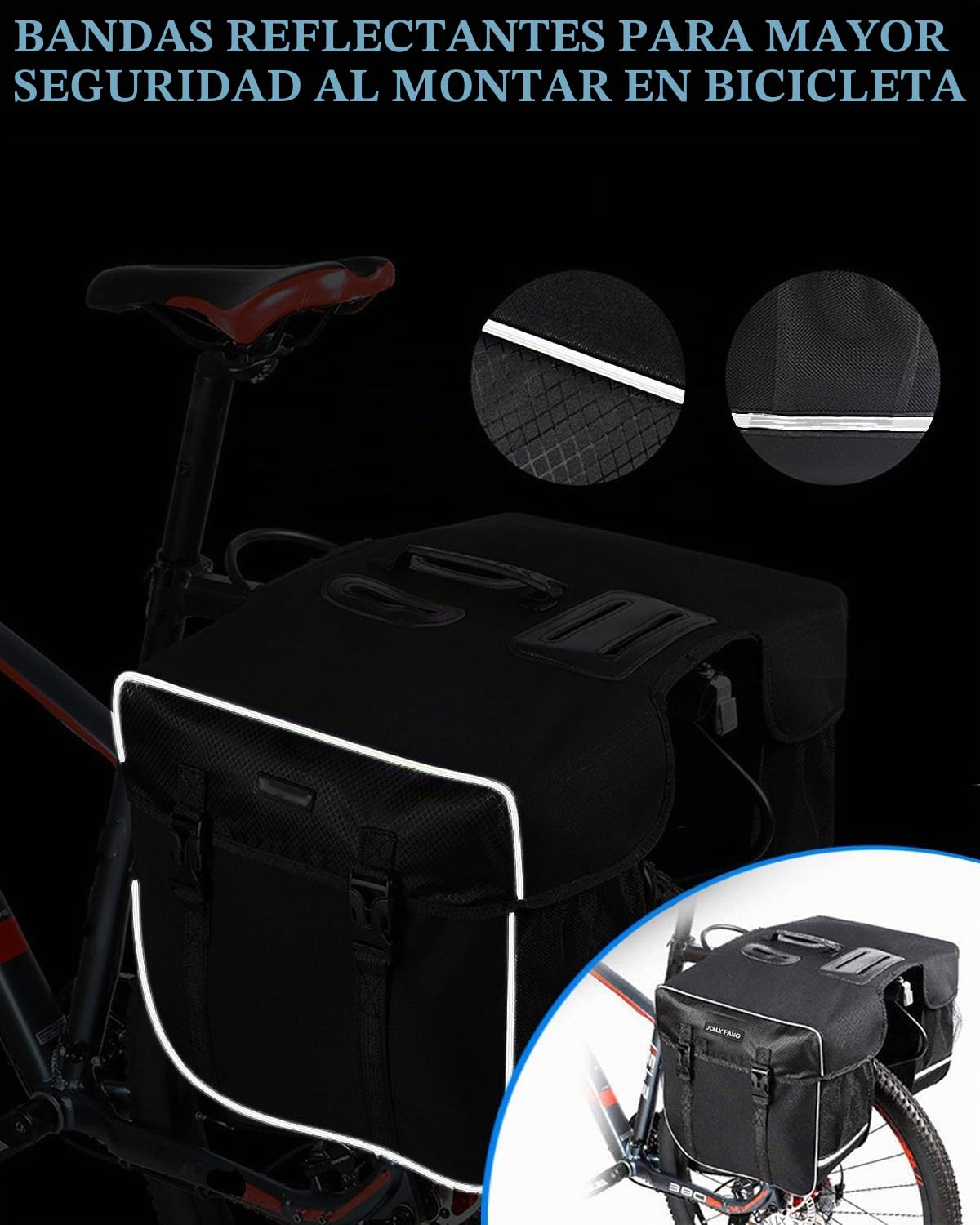 Alforjas para Bicicleta, 30L Multifuncional Alforja Maletero, Bolsas Dobles para portaequipajes Impermeable para Asiento Trasero de Bicicleta de Carretera