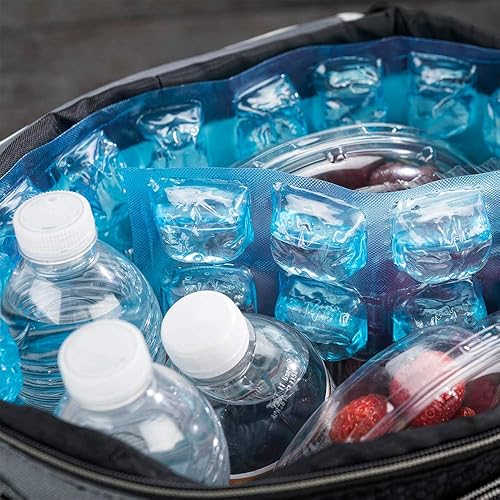 Miniatura 6 de Restaurantware Cater Ice - Hoja de hielo de 19 x 8 pulgadas, 1 bolsa de hielo de gel reutilizable, manta de hielo de plástico azul flexible a prueba