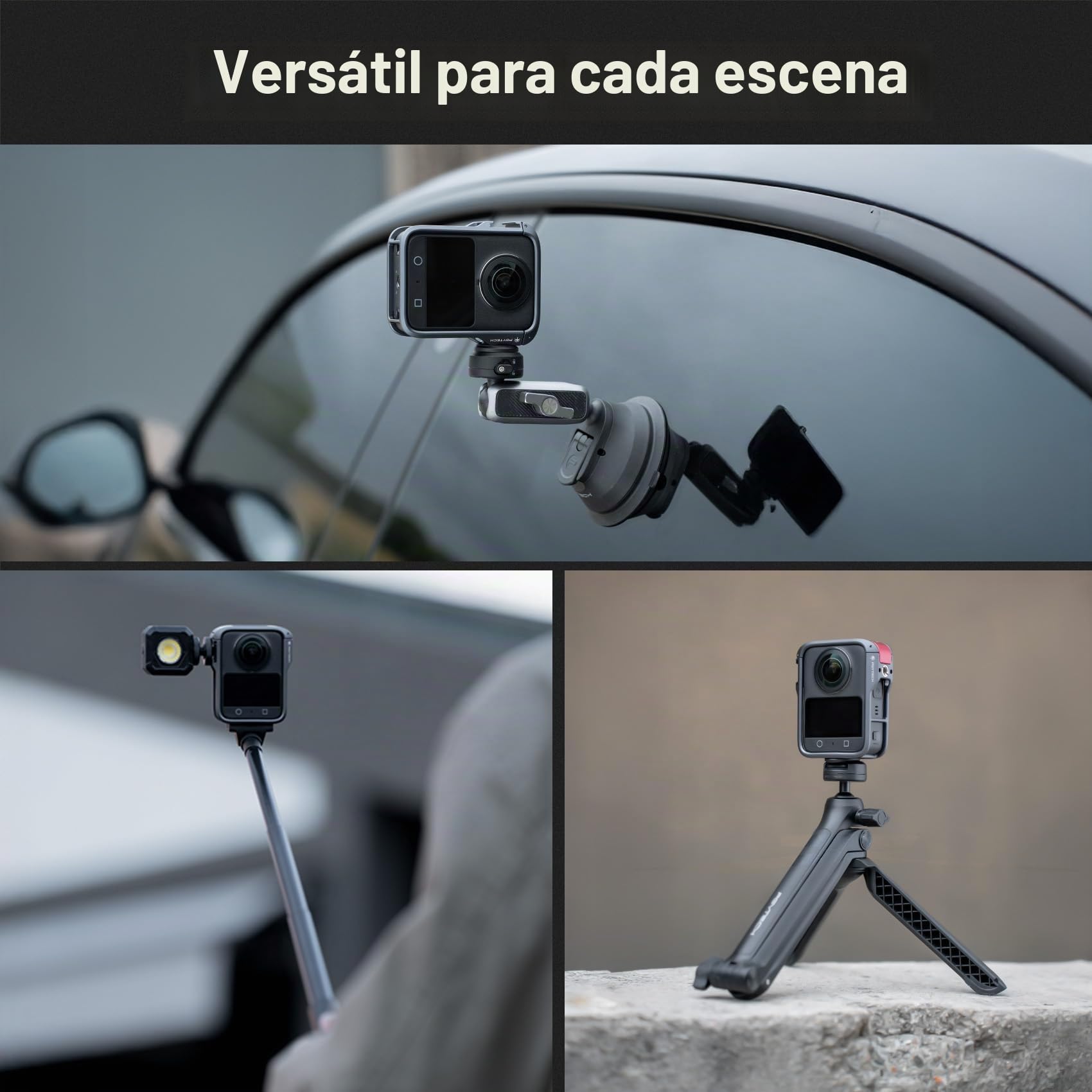 PGYTECH Jaula Cámara para dji Osmo 360, Marco Protector Panorámico | Protección de Marco Completo, Zapata Fría Expansión, Vista 360 Sin Obstrucciones, Bloqueo Rápido, Aluminio Ligero