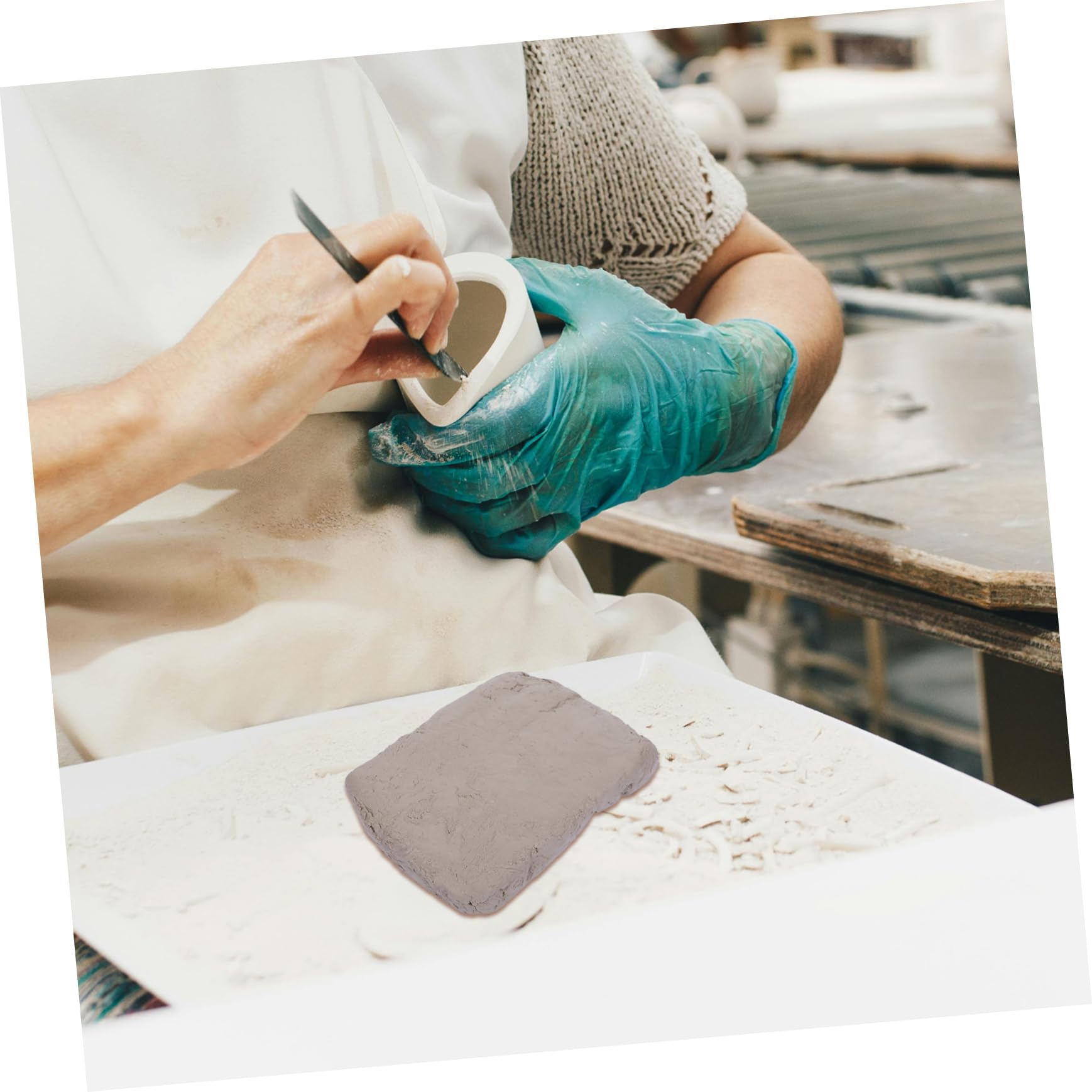 Arcilla de Secado al Aire Color Blanco 500g en Cubo Sellado | 1 Juego de 500g, para Esculpir y Modelar, Proyectos Creativos Escolares y Manualidades