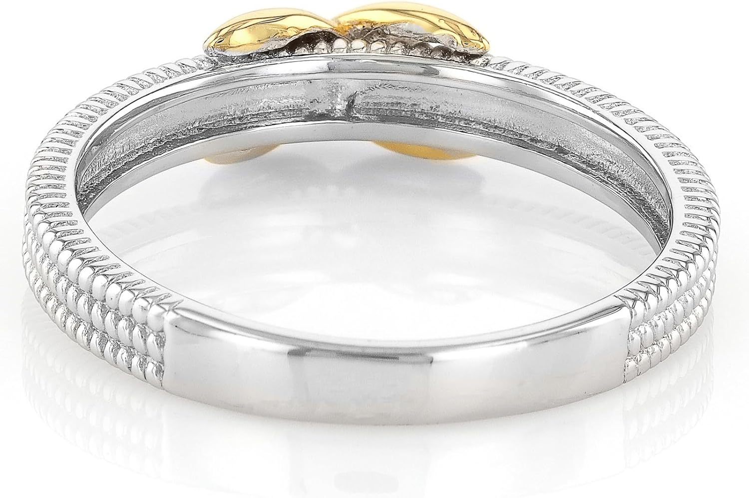 JTV Infinity Ring for Women – Sterling Silver & 18K Yellow Gold Over Sterling Silver – 5mm Polished & Textured Band – Symbol of Eternal Love & Strength - Image 4