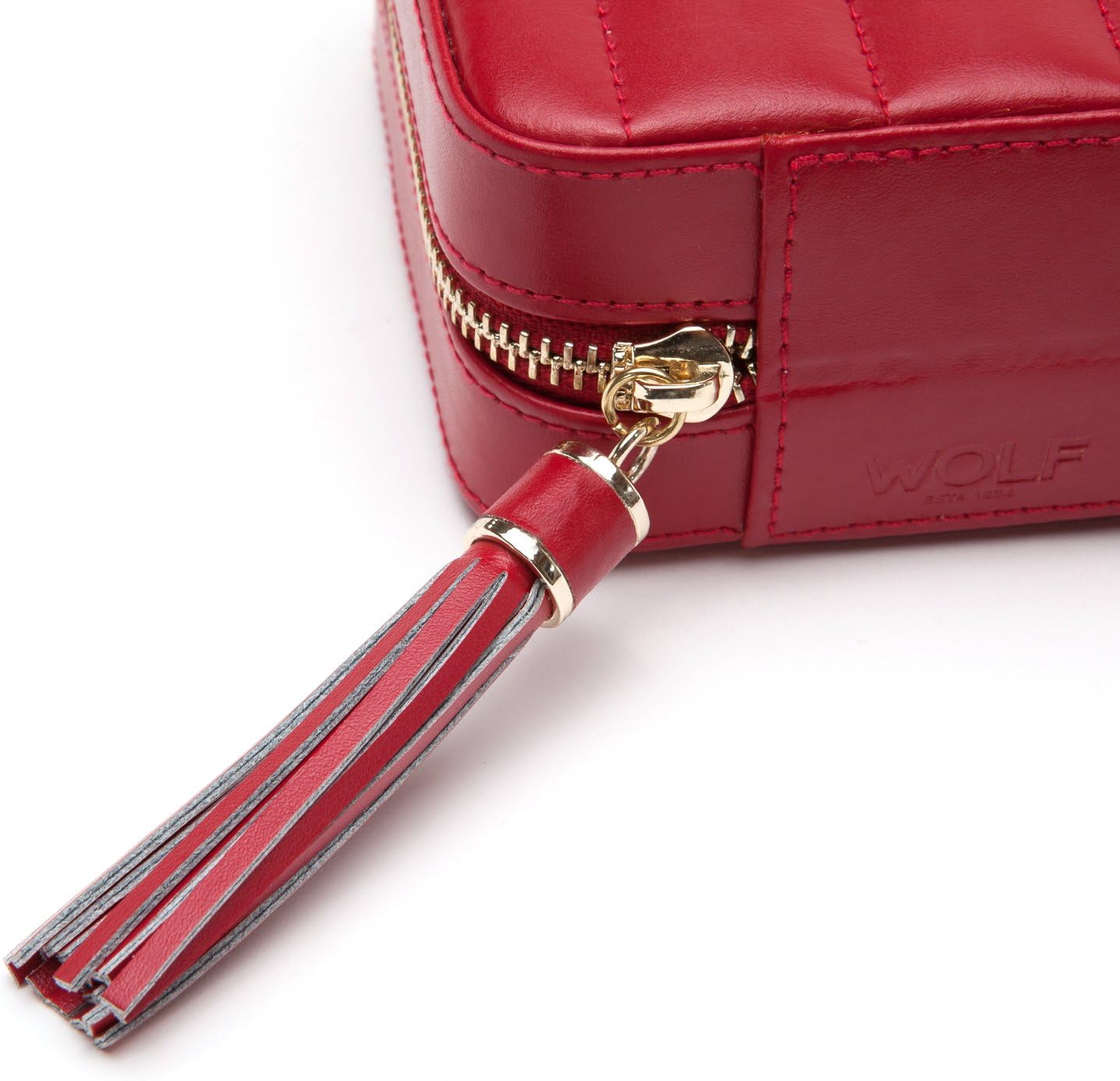 WOLF Caroline Zip Travel Case, 4.5x4.5x2.5, red: Home & Kitchen