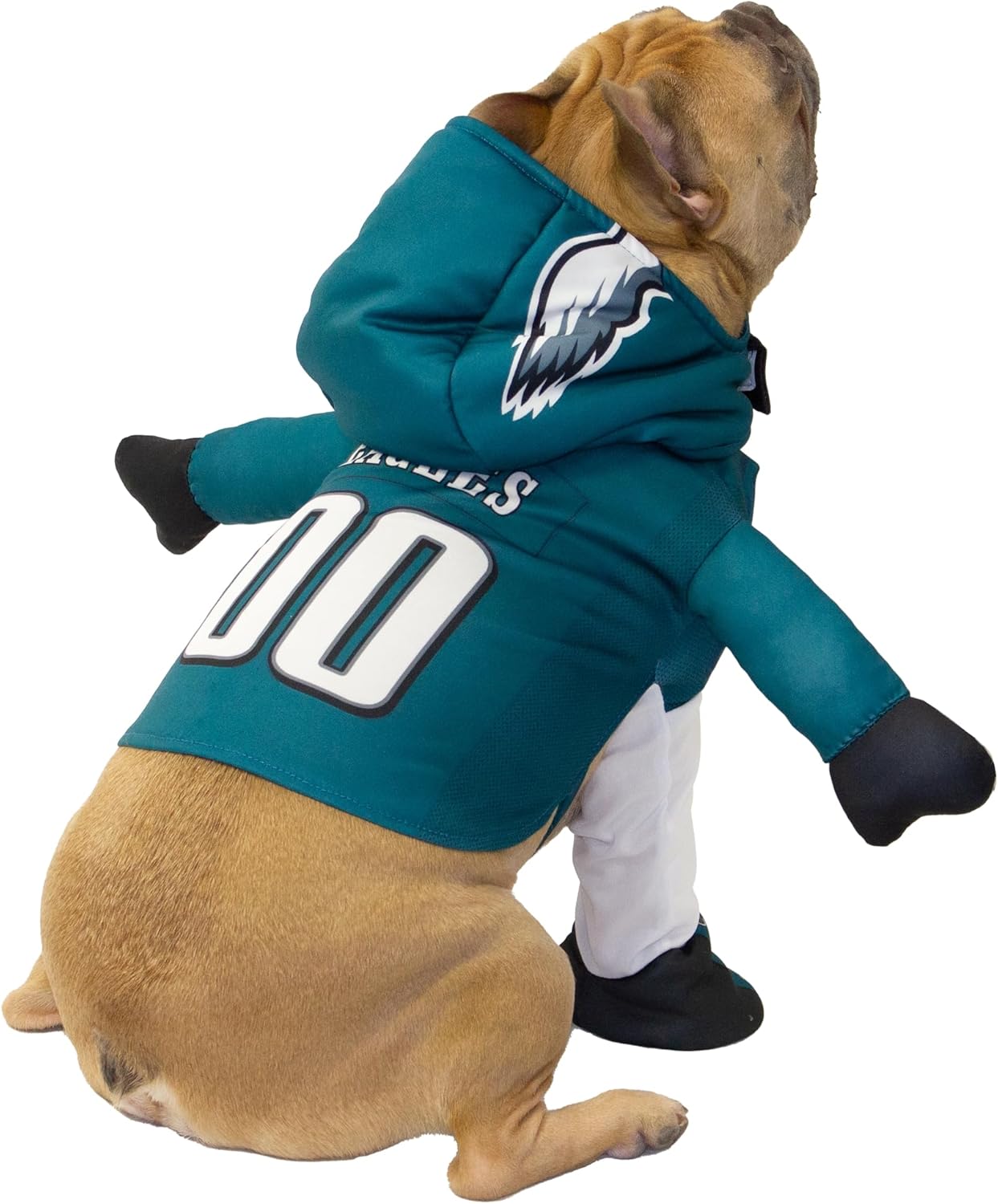 NFL Officially Licensed Running Dog Costume Includes 2 pc Set - Bodysuit and Hat (Green, Medium, Philadephia Eagles)