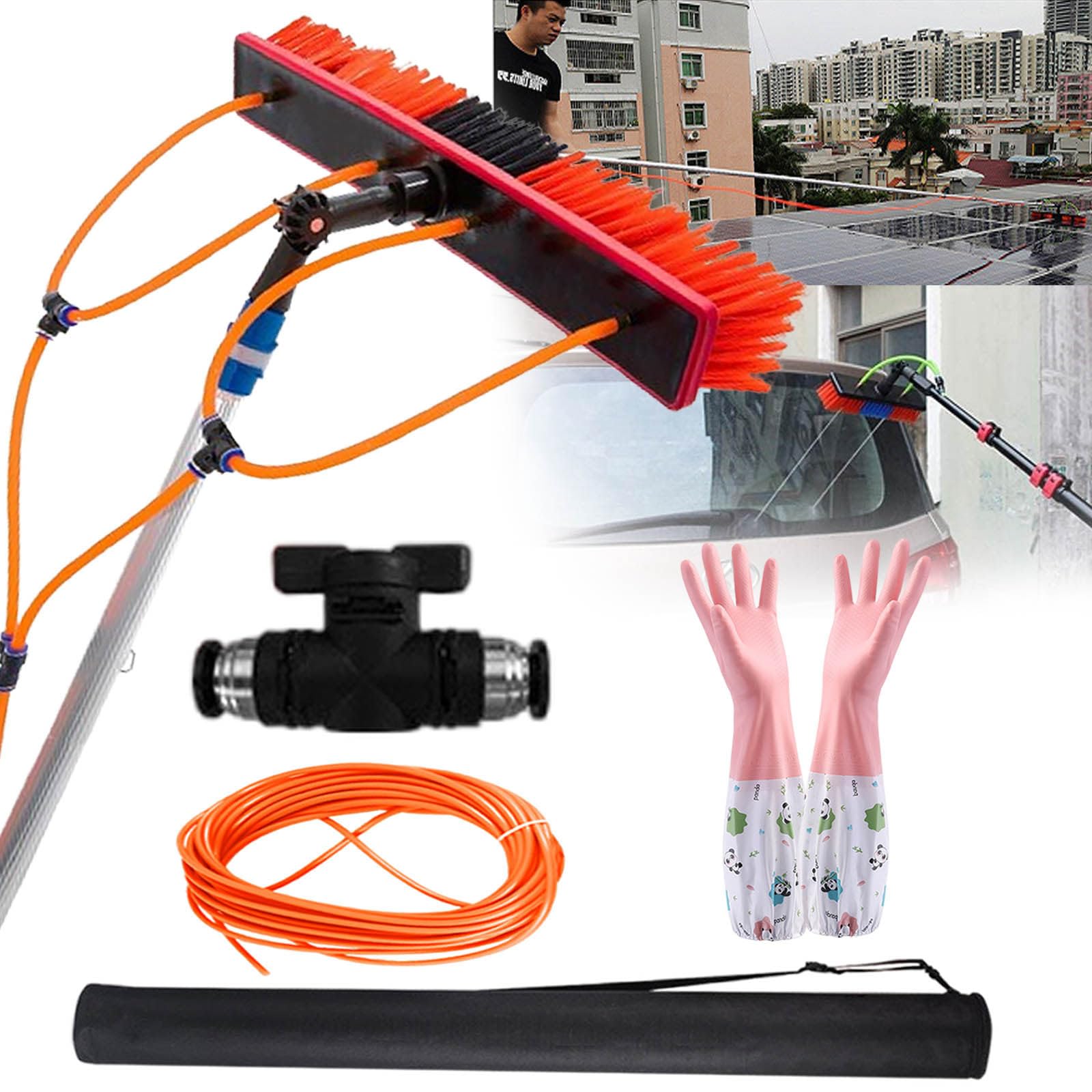 Nettoyage panneaux solaires et fenêtres kit complet avec perche pour votre maison