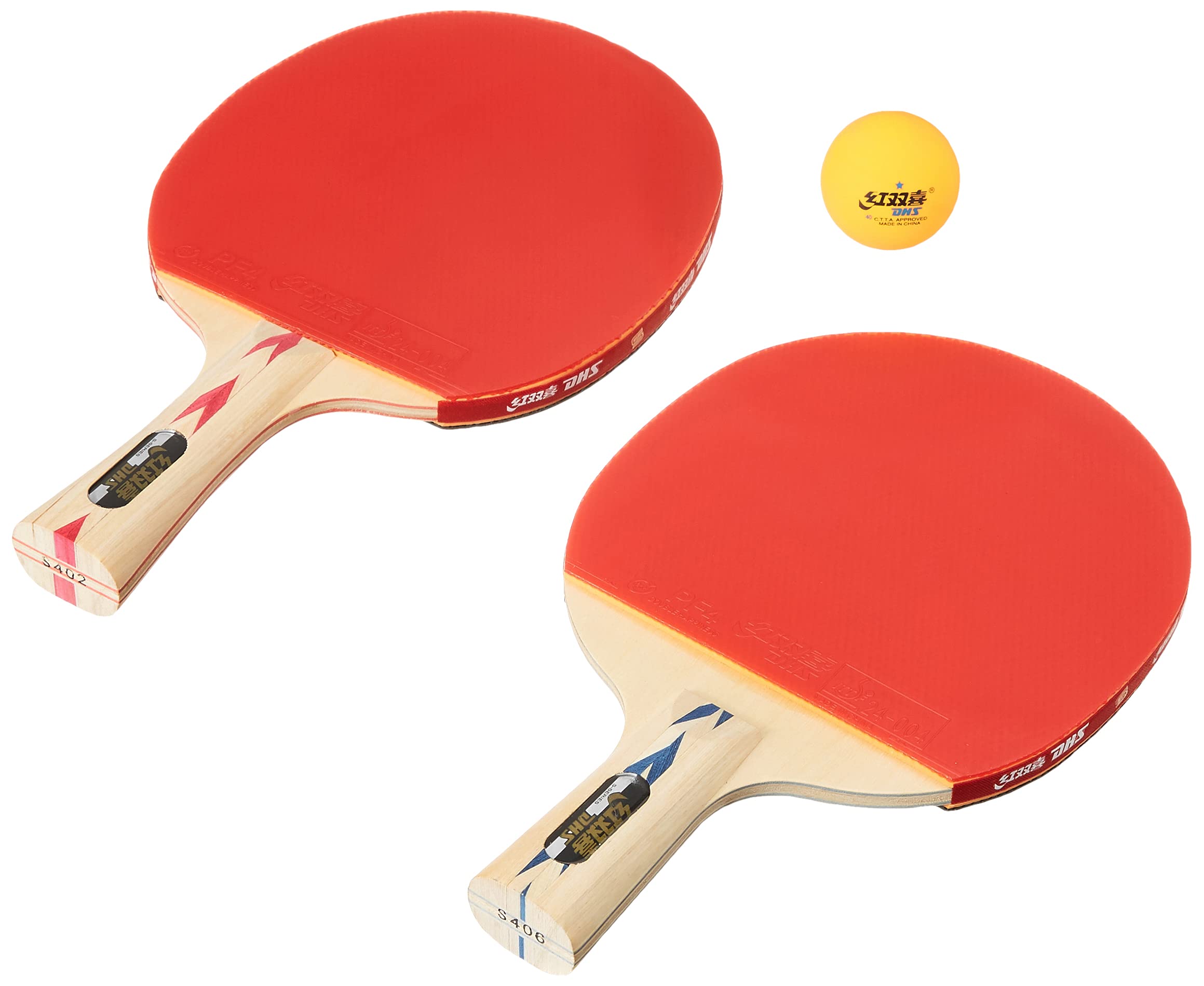 DHSTT BAT S-S4F2 WITH TT BALL 40MM 3 STAR WHITE (36 Pcs Box)