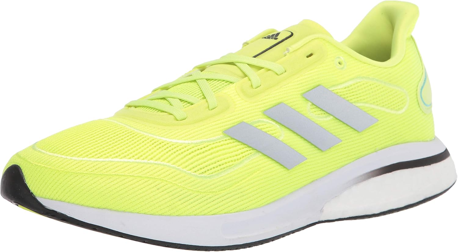 adidas Men's Supernova Running Shoe, Solar Yellow/Silver Metallic/Black, 7.5