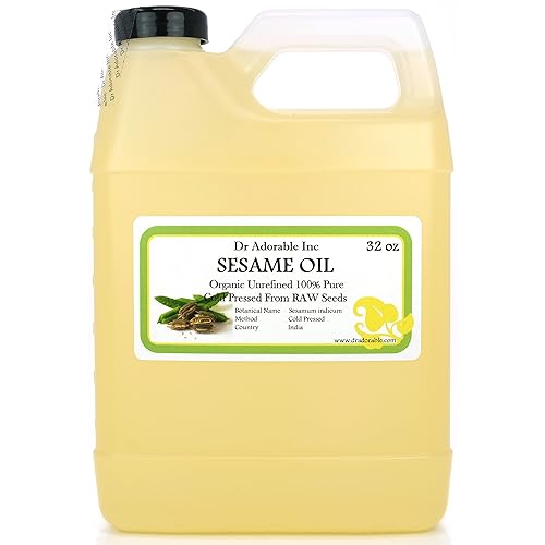 Aceite de semillas de sésamo de semillas crudas sin refinar prensado en frío 32 onzas 1 cuarto de galón
