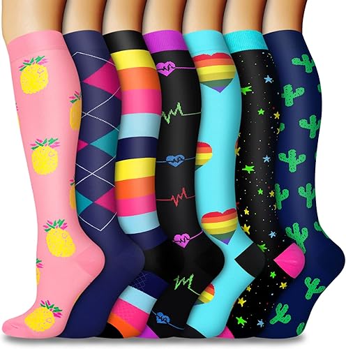 57 pares de calcetines de compresión de cobre para mujeres y hombres, circulación de 20-30 mmHg, el mejor apoyo para correr, atletismo, enfermería,