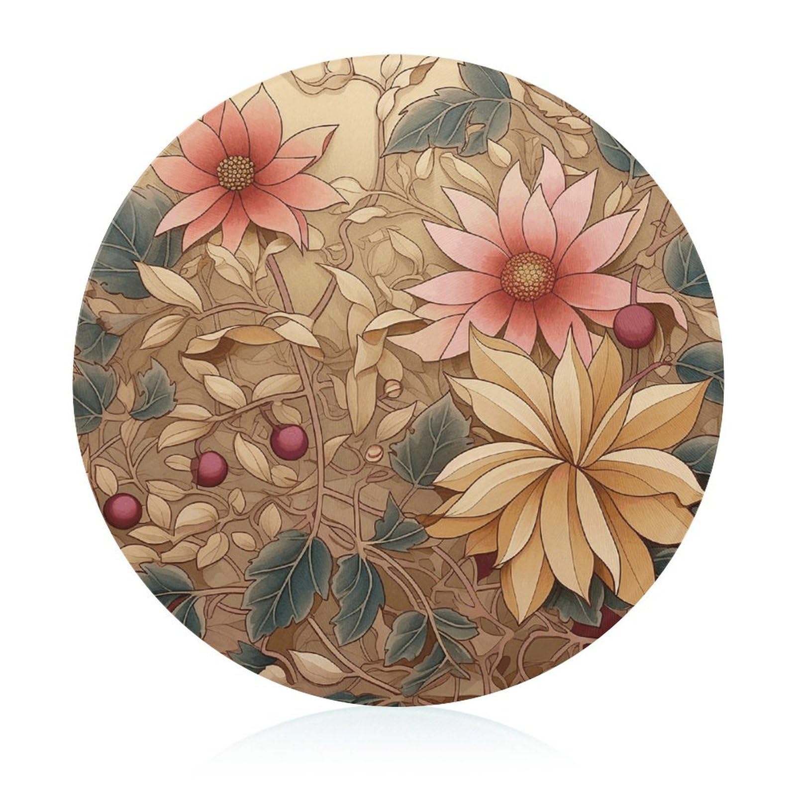 Planche à charcuterie en verre artistique, bloc de coupe haut de gamme motif floral
