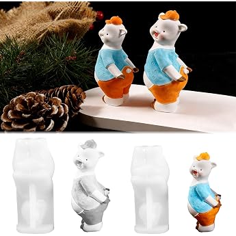 Silicone Moulds Bear Casting Moulds Pack of 2 Silicone Moulds Bear Silicone Moulds Casting Bear Wearing a Hat Casting Moulds Silicone Bears Large and Small