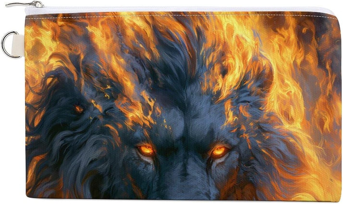 Fiery Flames Lion Coin Purse Change Purse Pouch Wallet