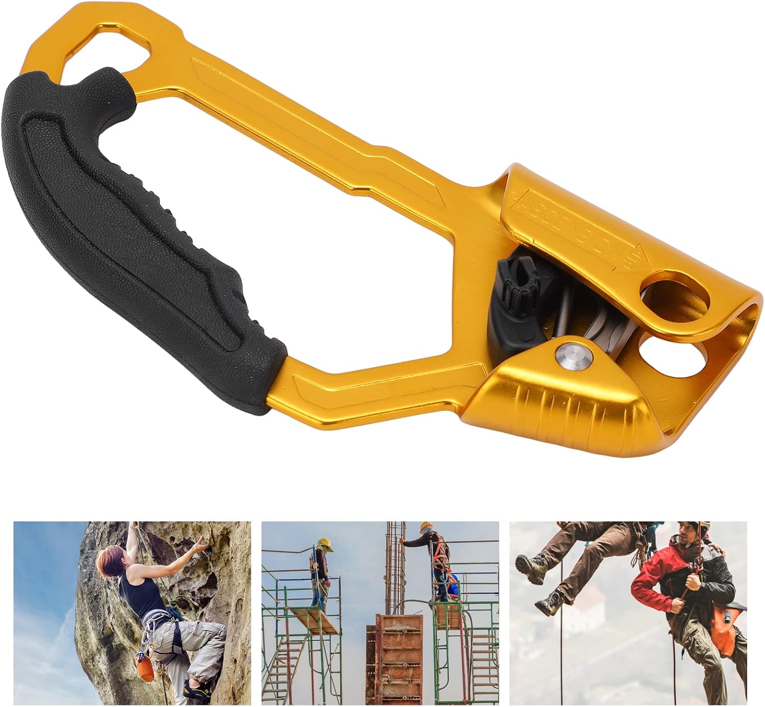 Tyenaza Climbing Hand Ascender, Rock Climbing Ascender Tree Arborist Rappelling Gear Equipment Rope Clamp for 8 to 13mm Rope Left Right Hand Ascender