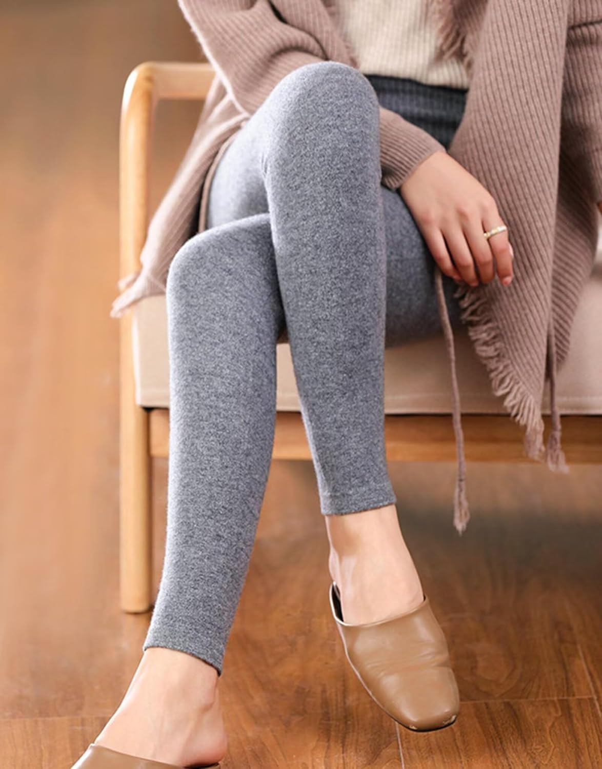 Women’s 100% Cashmere Leggings Soft Warm Winter Knit Thermal Pants for Layering & Everyday Wear Thermal Bottoms Long Johns