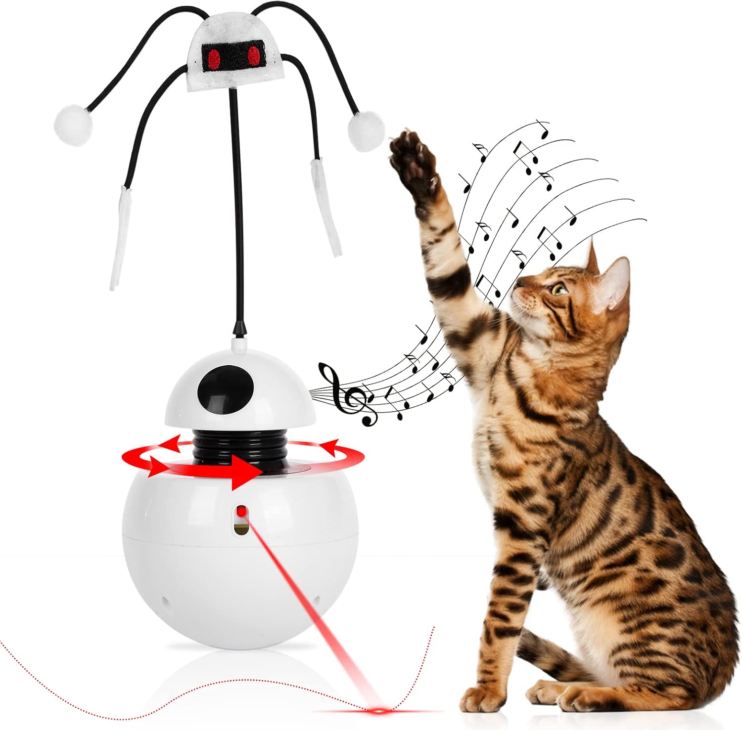 PINMILET Cat Toys, Interactive Cat Toys for Indoor Cats 3 in 1 Feather Toys