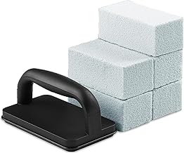 5 Pieces Heavy Duty BBQ Cleaning Bricks with Handle, Scrubbing Pumice Stone for Cleaning Blackstone Flat Top BBQ, Swimming Pool, Sink ﻿